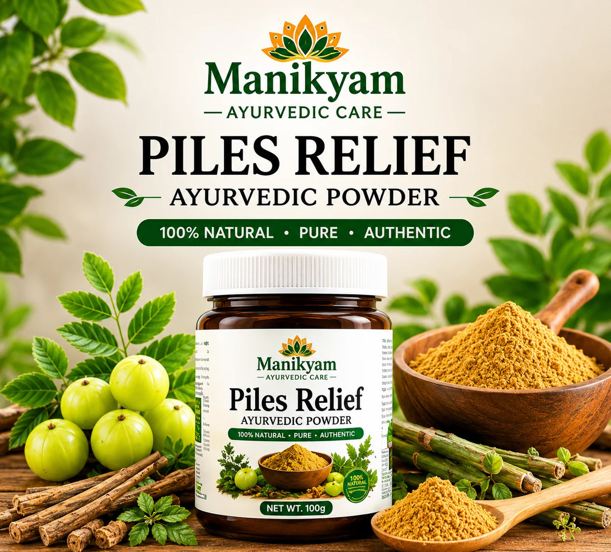 HERBAL Piles Relief Ayurvedic Powder – Natural Herbal Support for Piles & Digestive Health