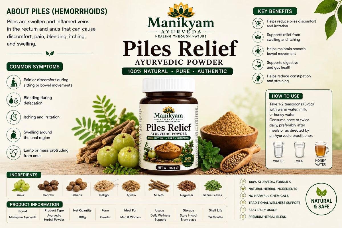 HERBAL Piles Relief Ayurvedic Powder – Natural Herbal Support for Piles & Digestive Health